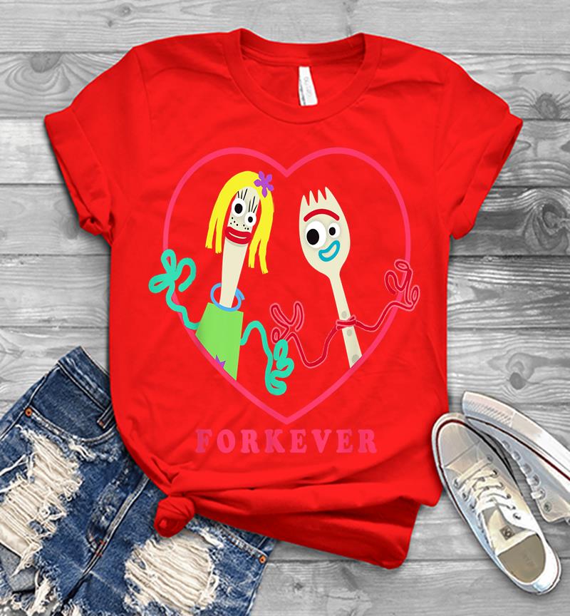 Inktee Store - Toy Story 4 Forky And Girlfriend Forkever Valentine'S Day Mens T-Shirt Image