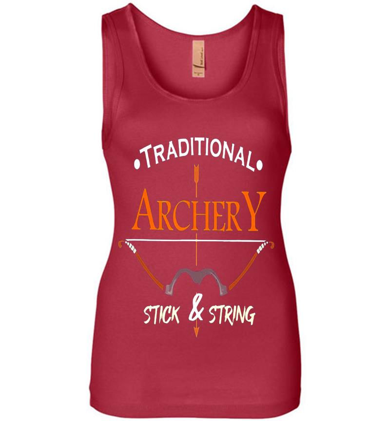 Inktee Store - Traditional Archery Stick And String Womens Jersey Tank Top Image