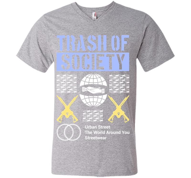 Inktee Store - Trash Of Society V-Neck T-Shirt Image