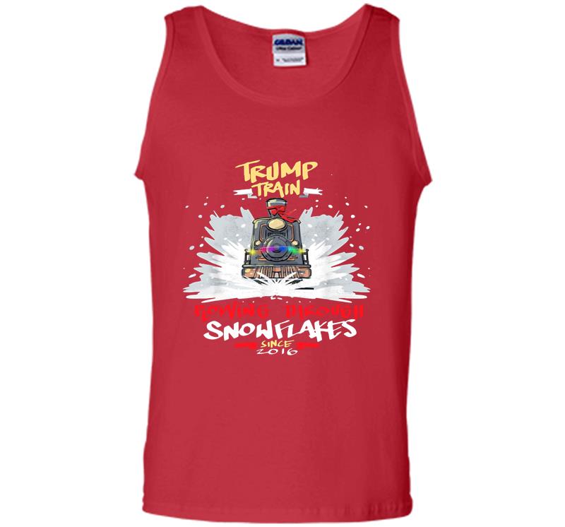 Inktee Store - Trump Train Plowing Through Snowflakes Since 2016 Mens Tank Top Image