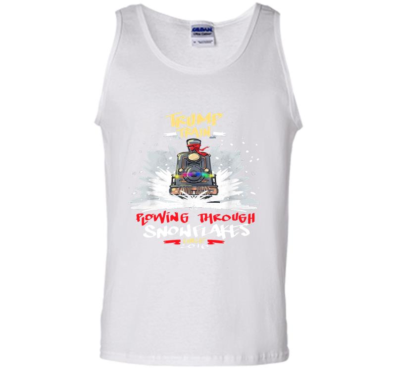 Inktee Store - Trump Train Plowing Through Snowflakes Since 2016 Mens Tank Top Image