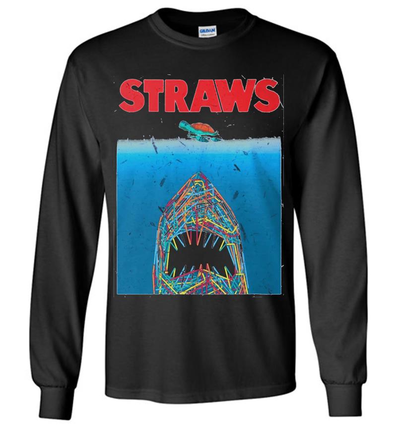 Turtle And Straws Shark Long Sleeve T-shirt