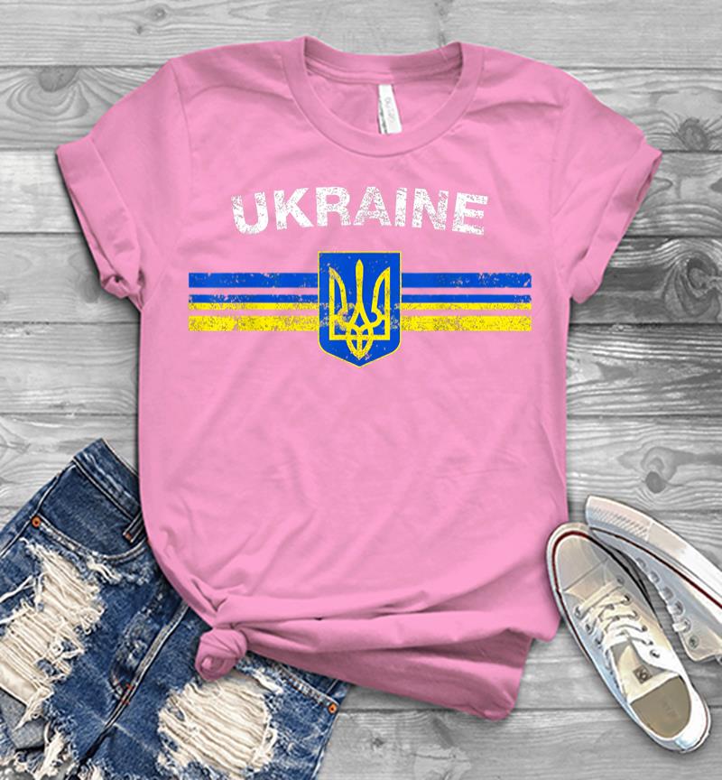 Inktee Store - Ukraine Flag Emblem Lovers Always Stay Strong Retro Design Men T-Shirt Image