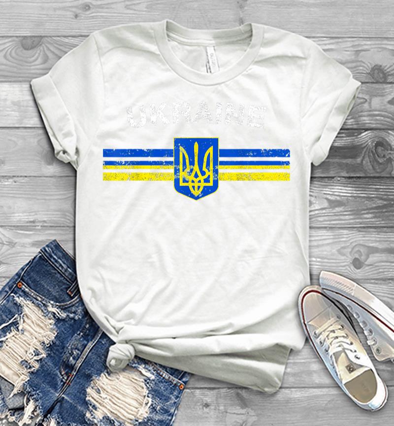 Inktee Store - Ukraine Flag Emblem Lovers Always Stay Strong Retro Design Men T-Shirt Image
