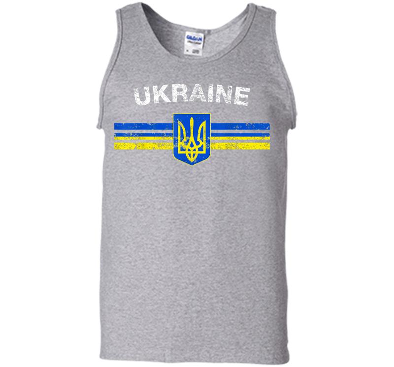 Inktee Store - Ukraine Flag Emblem Lovers Always Stay Strong Retro Design Men Tank Top Image