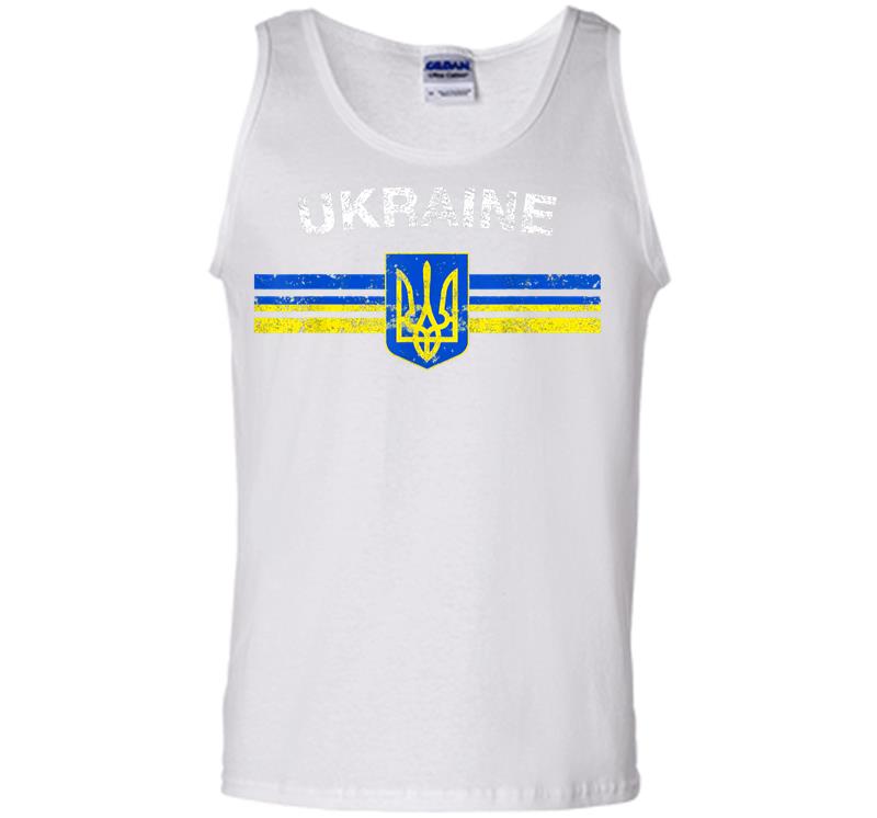 Inktee Store - Ukraine Flag Emblem Lovers Always Stay Strong Retro Design Men Tank Top Image