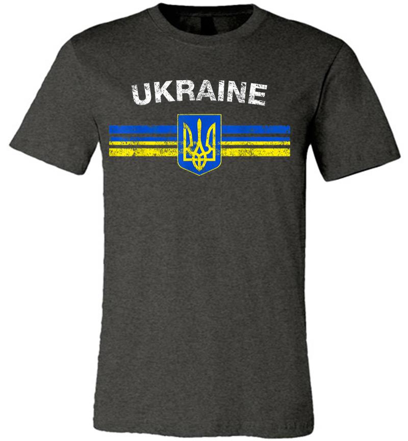 Inktee Store - Ukraine Flag Emblem Lovers Always Stay Strong Retro Design Premium T-Shirt Image