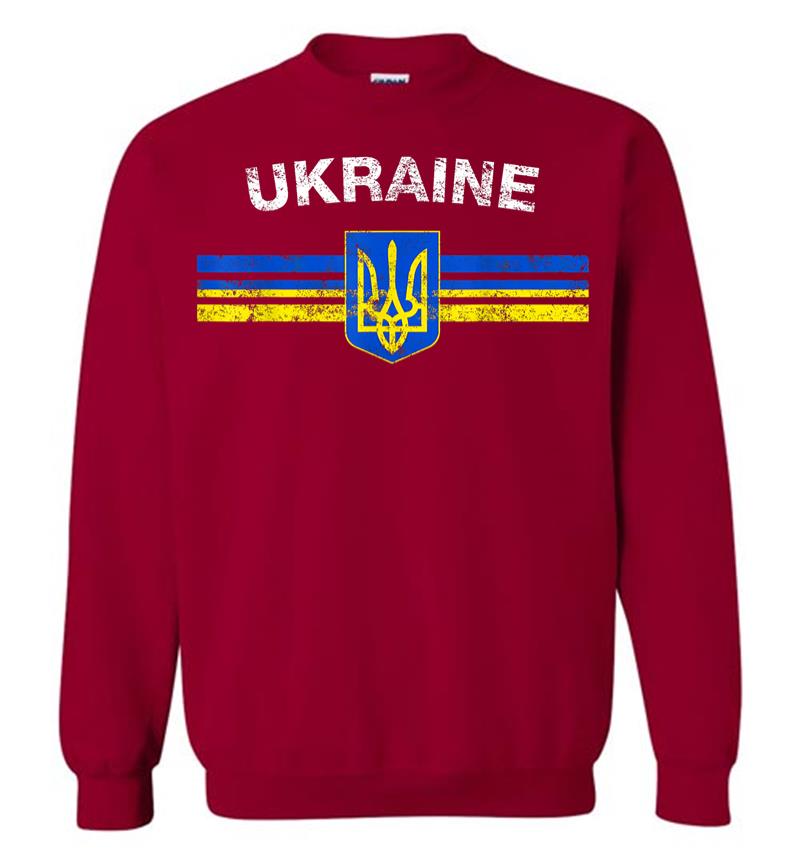 Inktee Store - Ukraine Flag Emblem Lovers Always Stay Strong Retro Design Sweatshirt Image