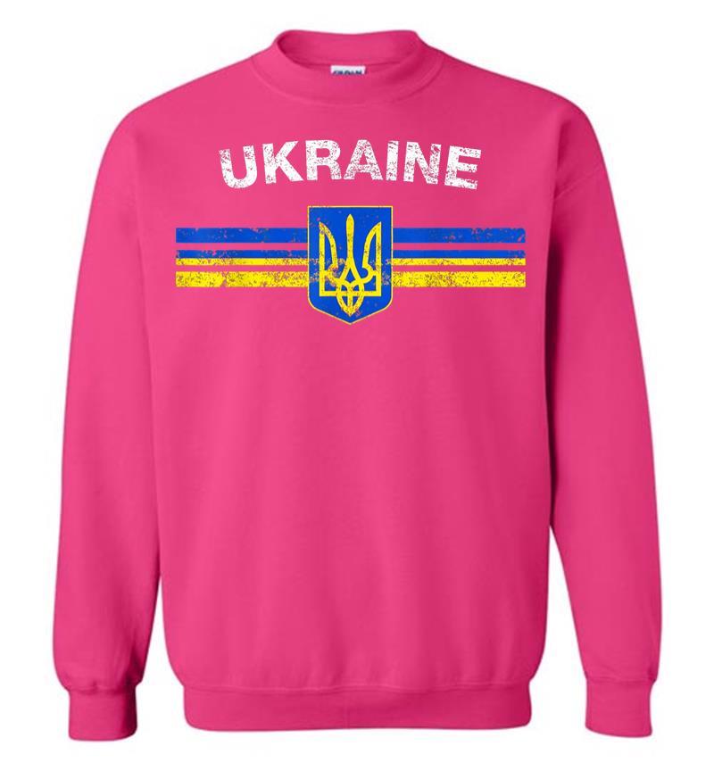Inktee Store - Ukraine Flag Emblem Lovers Always Stay Strong Retro Design Sweatshirt Image
