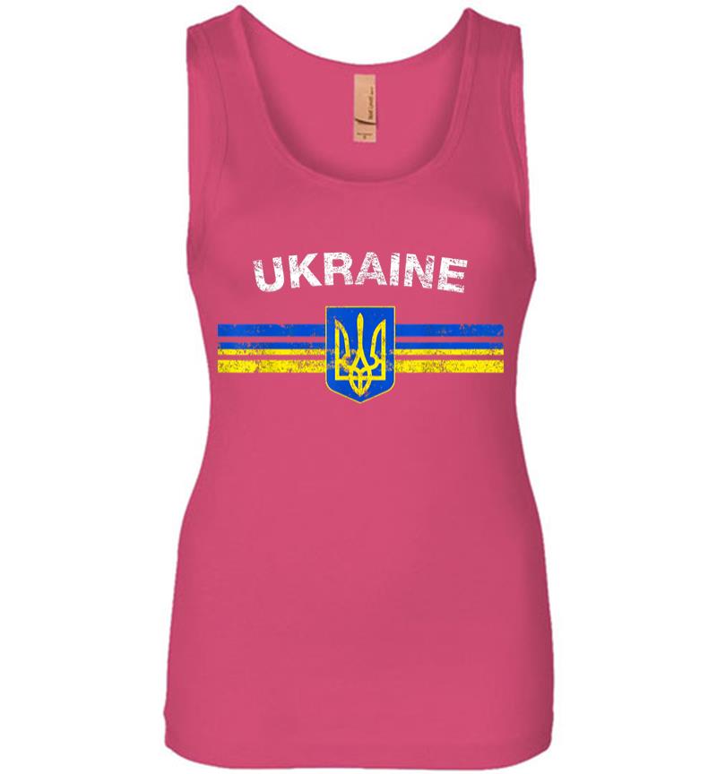 Inktee Store - Ukraine Flag Emblem Lovers Always Stay Strong Retro Design Women Jersey Tank Top Image