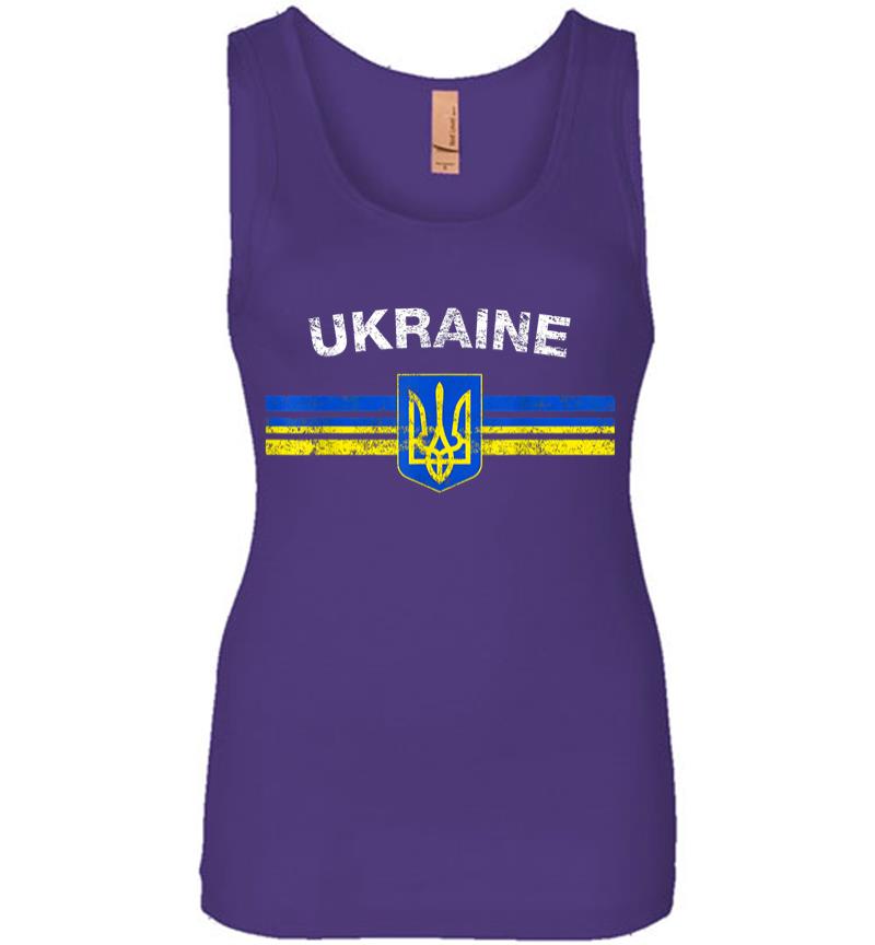Inktee Store - Ukraine Flag Emblem Lovers Always Stay Strong Retro Design Women Jersey Tank Top Image