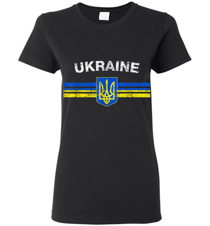 Ukraine Flag Emblem Lovers Always Stay Strong Retro Design Women T-Shirt