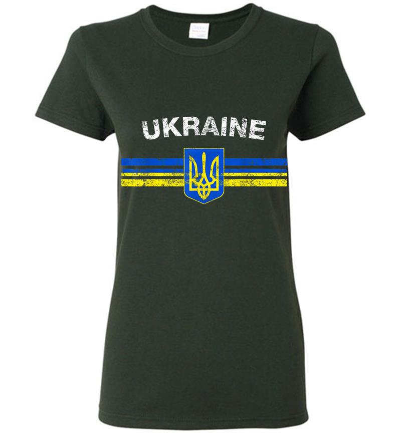 Inktee Store - Ukraine Flag Emblem Lovers Always Stay Strong Retro Design Women T-Shirt Image