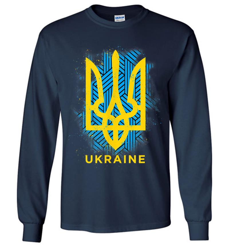 Inktee Store - Ukraine Flag Symbol Long Sleeve T-Shirt Image