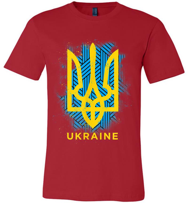 Inktee Store - Ukraine Flag Symbol Premium T-Shirt Image