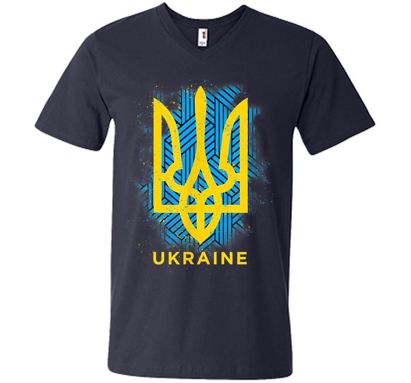 Inktee Store - Ukraine Flag Symbol V-Neck T-Shirt Image