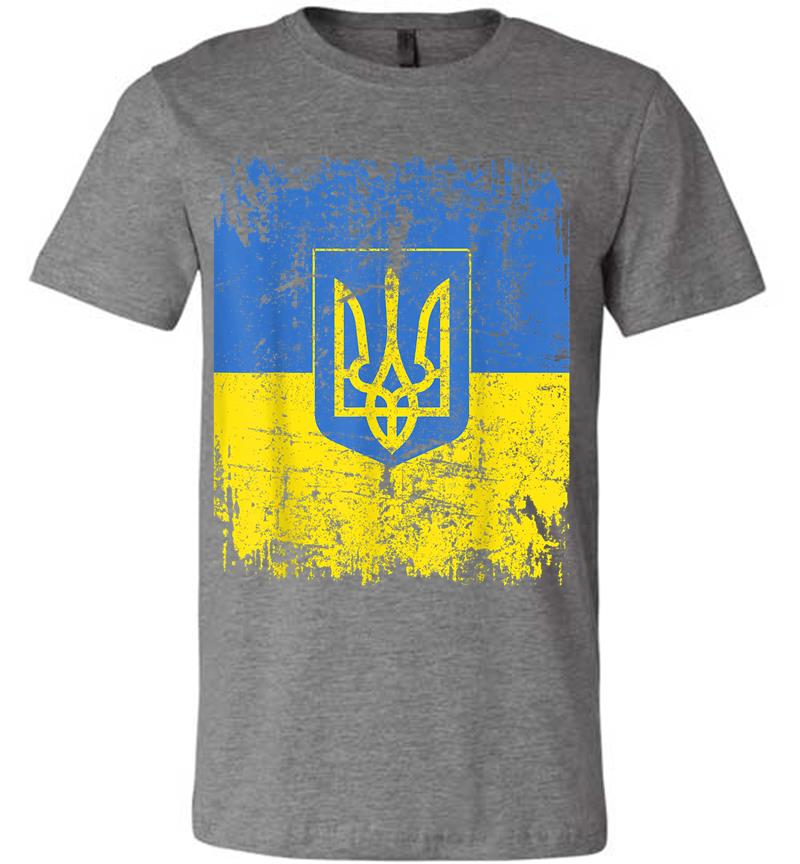 Inktee Store - Ukraine Flag Vintage Men Women Kids Ukraine Premium T-Shirt Image