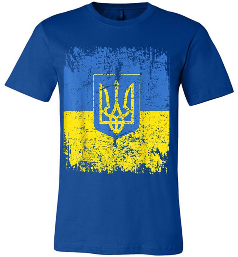 Inktee Store - Ukraine Flag Vintage Men Women Kids Ukraine Premium T-Shirt Image