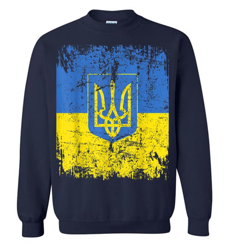 Inktee Store - Ukraine Flag Vintage Men Women Kids Ukraine Sweatshirt Image