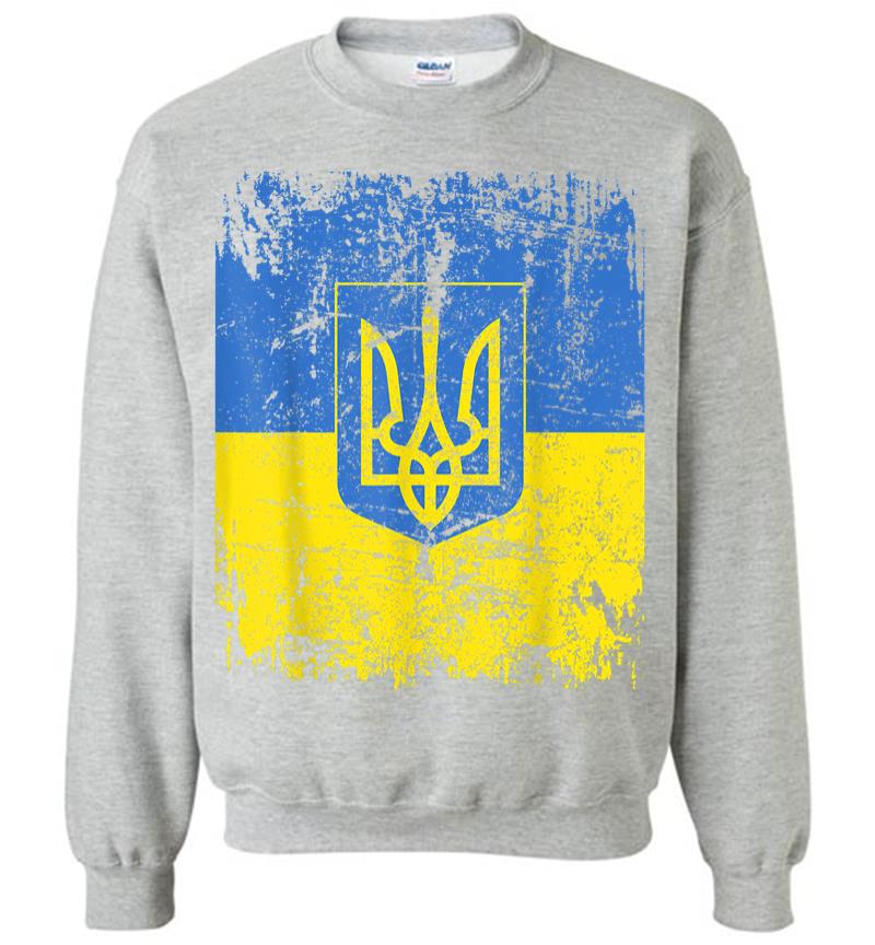 Inktee Store - Ukraine Flag Vintage Men Women Kids Ukraine Sweatshirt Image