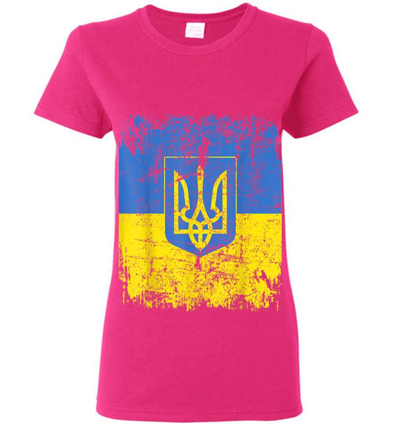 Inktee Store - Ukraine Flag Vintage Men Women Kids Ukraine Women T-Shirt Image