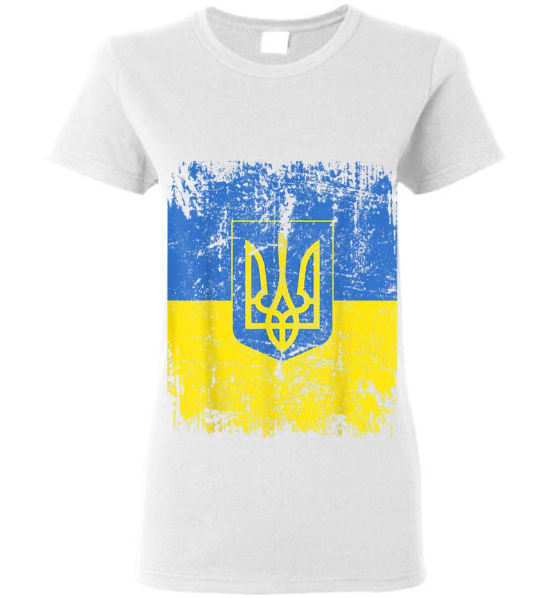Inktee Store - Ukraine Flag Vintage Men Women Kids Ukraine Women T-Shirt Image