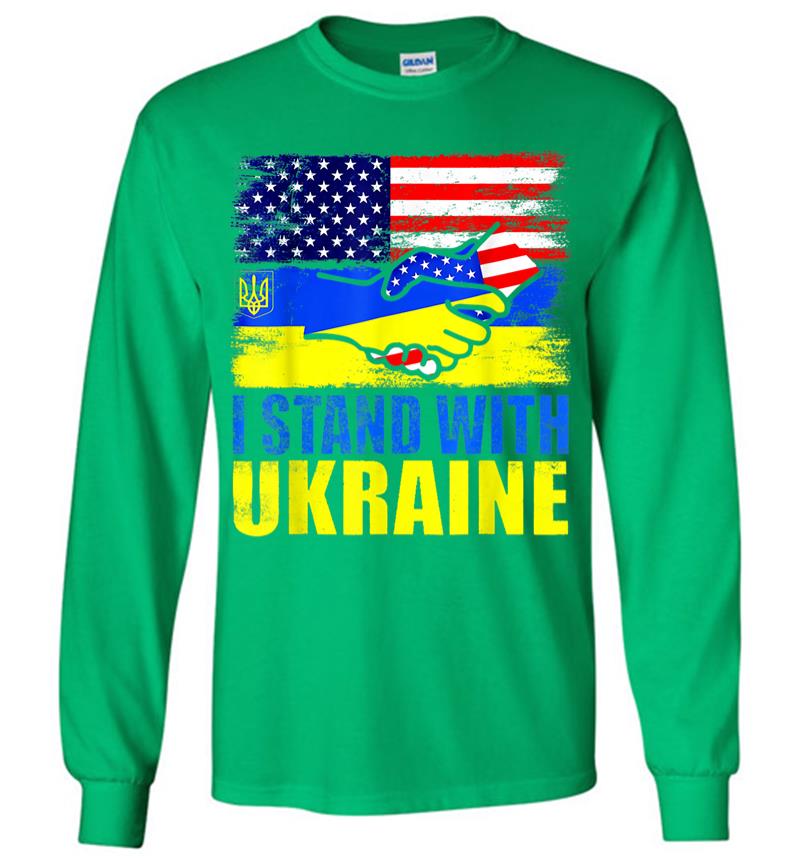 Inktee Store - Ukraine I Stand With Ukraine Ukrainian Flag Support Long Sleeve T-Shirt Image
