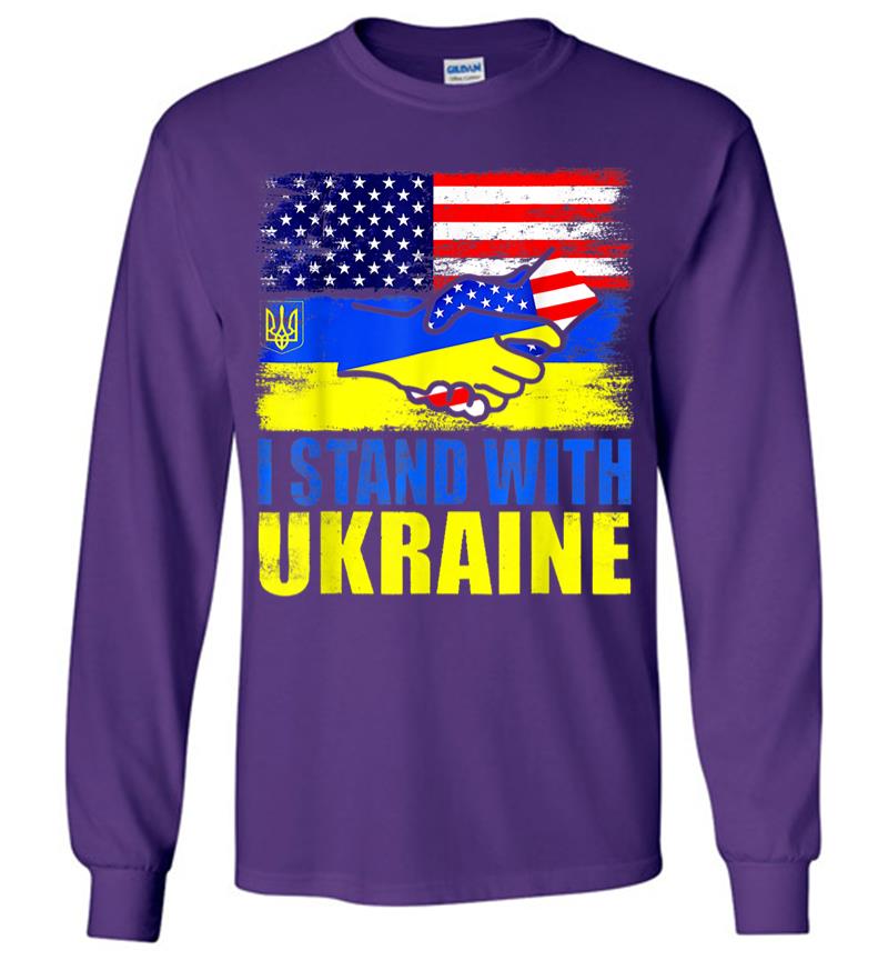 Inktee Store - Ukraine I Stand With Ukraine Ukrainian Flag Support Long Sleeve T-Shirt Image