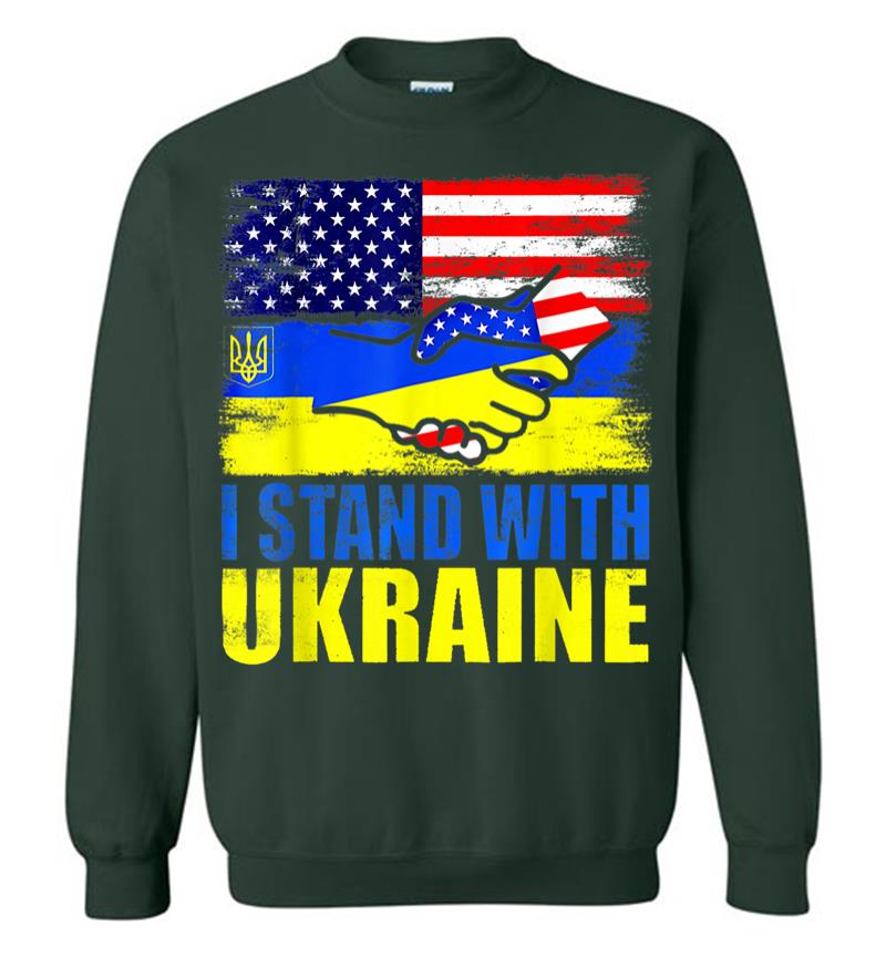 Inktee Store - Ukraine I Stand With Ukraine Ukrainian Flag Support Sweatshirt Image