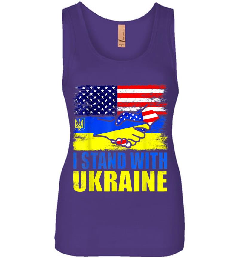 Inktee Store - Ukraine I Stand With Ukraine Ukrainian Flag Support Women Jersey Tank Top Image