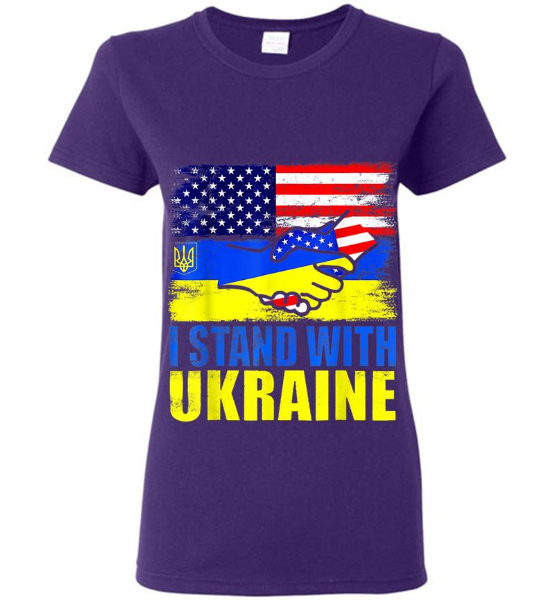 Inktee Store - Ukraine I Stand With Ukraine Ukrainian Flag Support Women T-Shirt Image