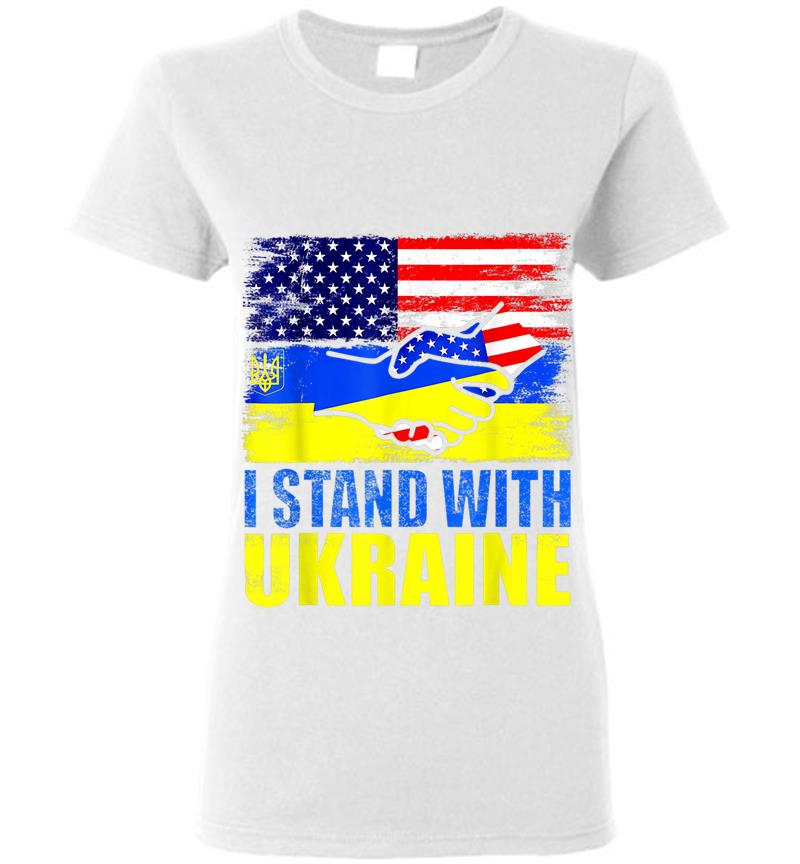 Inktee Store - Ukraine I Stand With Ukraine Ukrainian Flag Support Women T-Shirt Image
