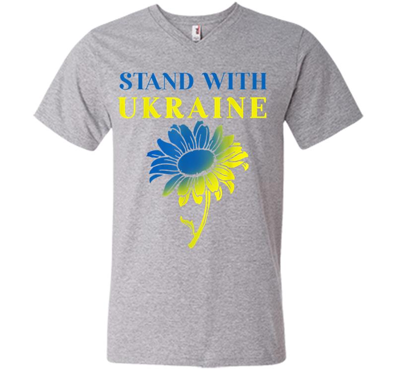 Inktee Store - Ukraine Sunflower V-Neck T-Shirt Image