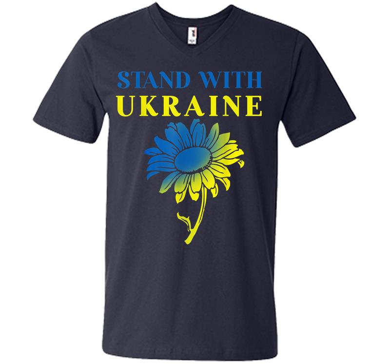 Inktee Store - Ukraine Sunflower V-Neck T-Shirt Image