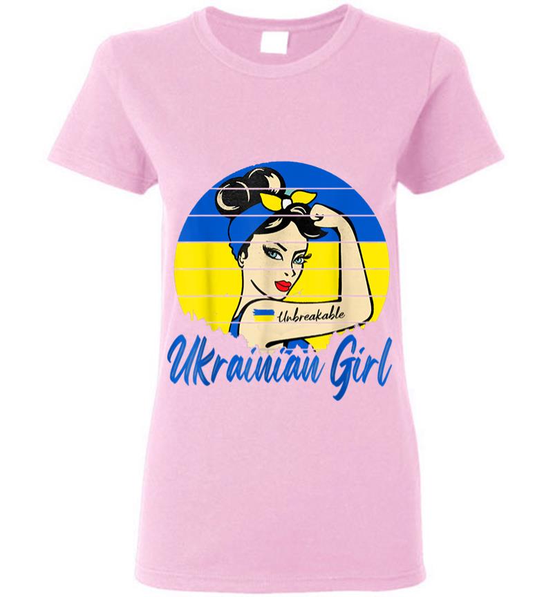 Inktee Store - Ukraine Unbreakable Ukrain Girl Ukrainian Flag Strong Woman Women T-Shirt Image