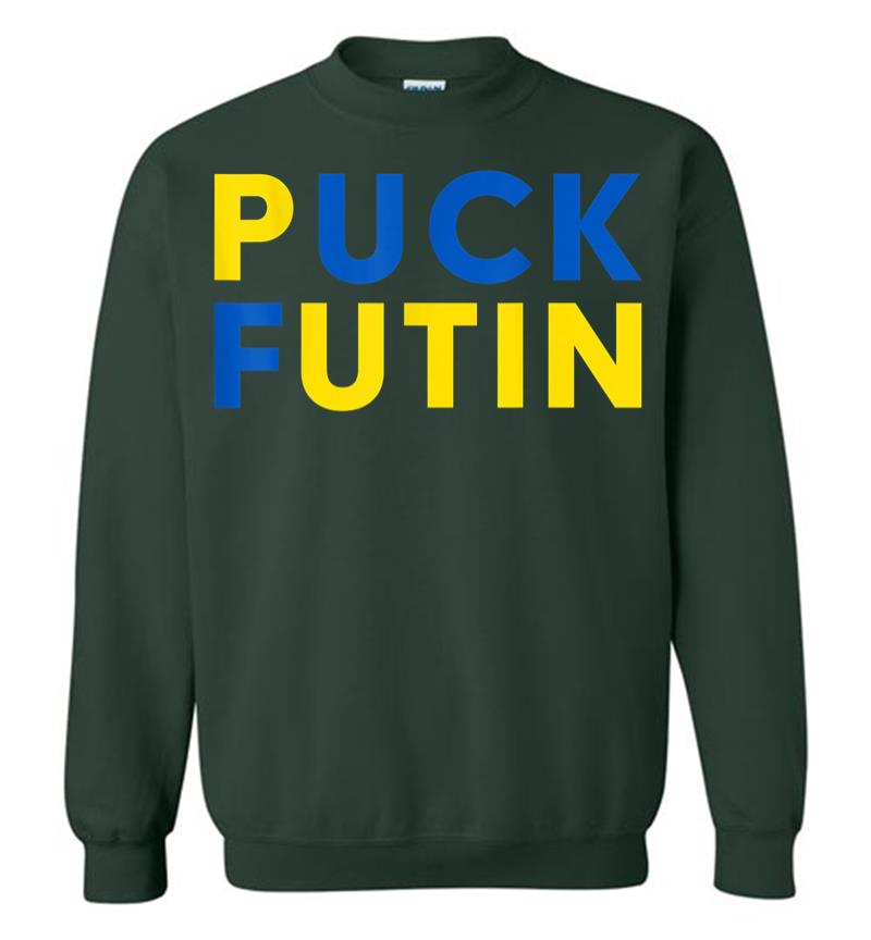 Inktee Store - Ukrainian Flag Puck Futin I Stand With Ukraine Sweatshirt Image