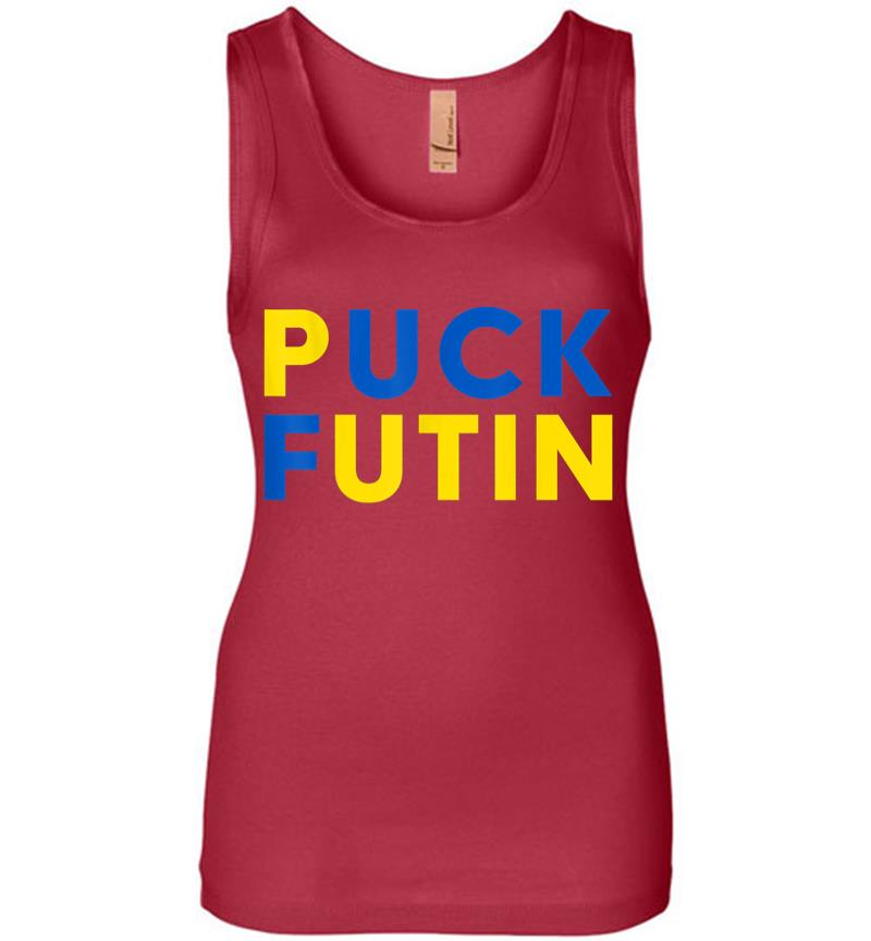 Inktee Store - Ukrainian Flag Puck Futin I Stand With Ukraine Women Jersey Tank Top Image