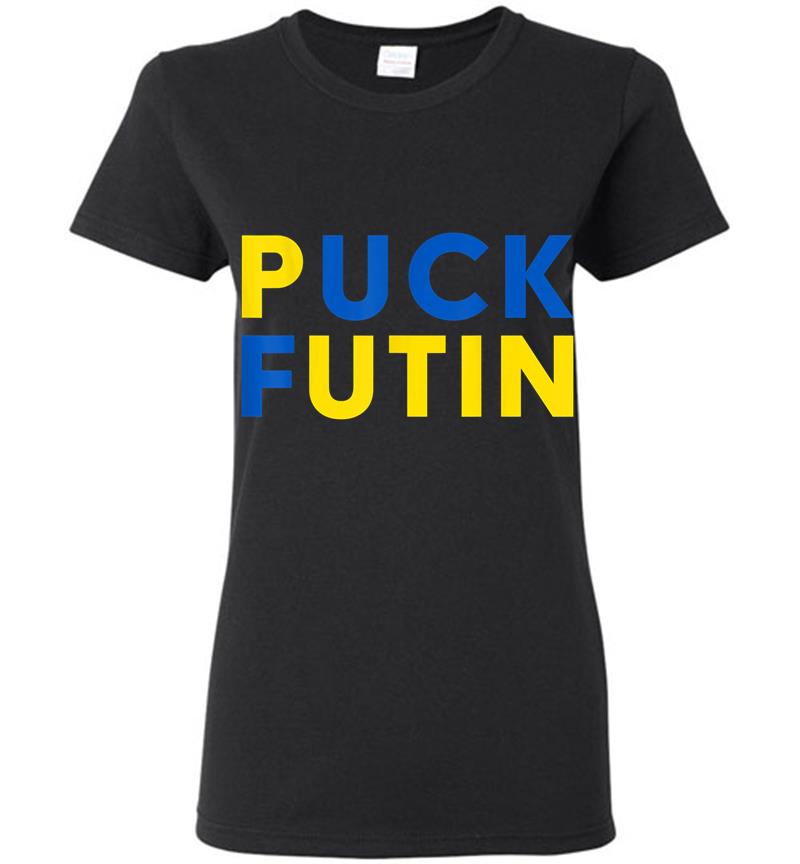 Ukrainian Flag Puck Futin I Stand With Ukraine Women T-shirt