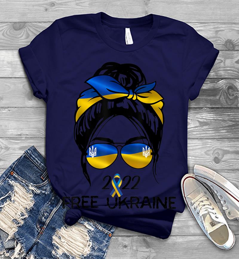 Inktee Store - Ukrainian Flag Ukraine Pride Women Messy Bun Free Ukraine Men T-Shirt Image