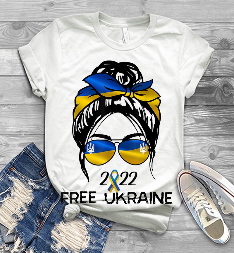 Inktee Store - Ukrainian Flag Ukraine Pride Women Messy Bun Free Ukraine Men T-Shirt Image