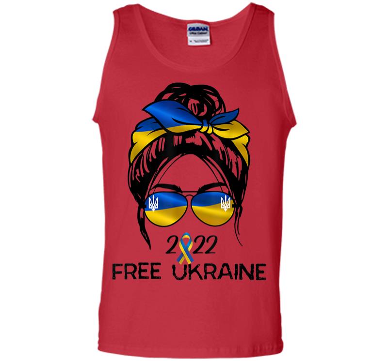 Inktee Store - Ukrainian Flag Ukraine Pride Women Messy Bun Free Ukraine Men Tank Top Image