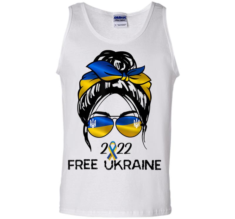 Inktee Store - Ukrainian Flag Ukraine Pride Women Messy Bun Free Ukraine Men Tank Top Image
