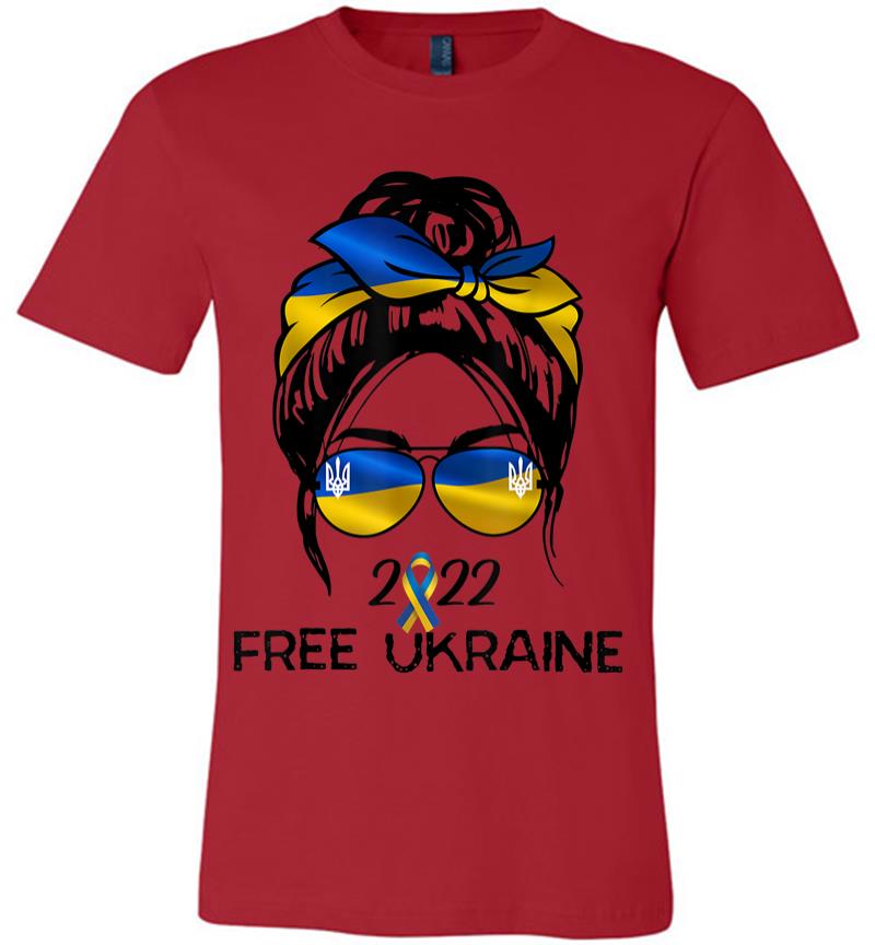 Inktee Store - Ukrainian Flag Ukraine Pride Women Messy Bun Free Ukraine Premium T-Shirt Image