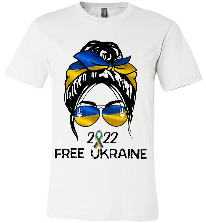 Inktee Store - Ukrainian Flag Ukraine Pride Women Messy Bun Free Ukraine Premium T-Shirt Image