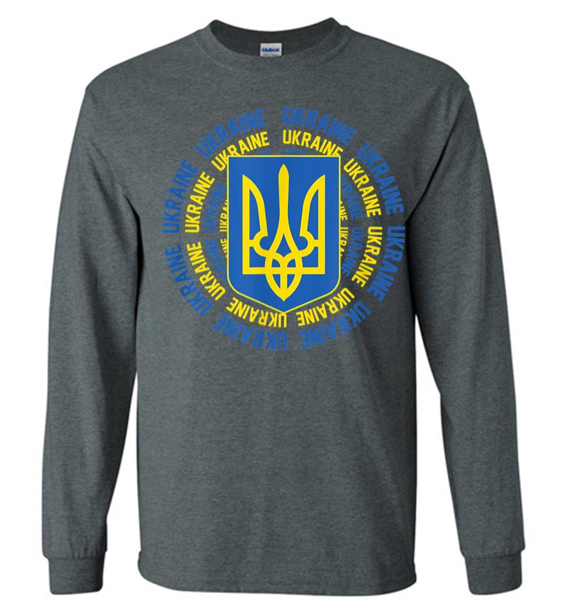 Inktee Store - Ukrainian Flag Vintage Heritage Long Sleeve T-Shirt Image