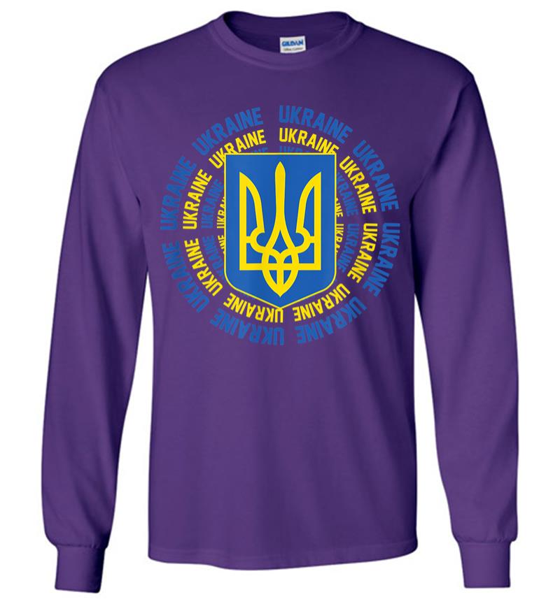 Inktee Store - Ukrainian Flag Vintage Heritage Long Sleeve T-Shirt Image