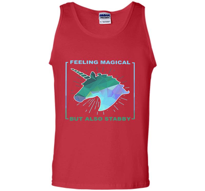 Inktee Store - Unicorn Feeling Magical But Also Stabby Mens Tank Top Image