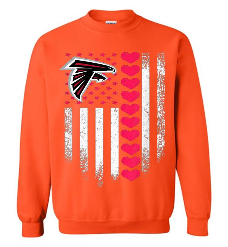Inktee Store - Valentine Football American Flag Team Atlanta-Falcon Sweatshirt Image
