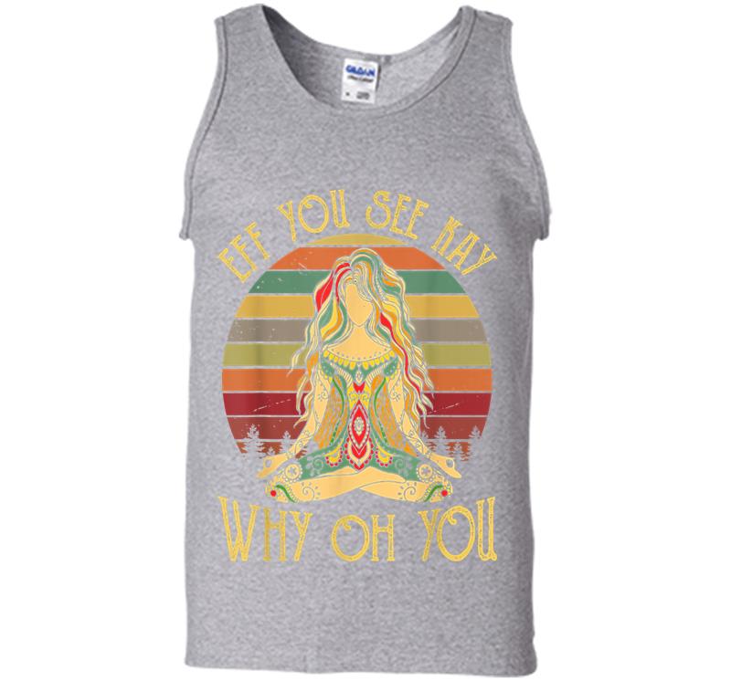 Inktee Store - Vintage Eff You See Kay Why Oh You Tattooed Skeleton Yoga Mens Tank Top Image