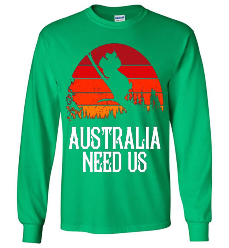 Inktee Store - Vintage Koala Pray Of Australia Need Us Long Sleeve T-Shirt Image